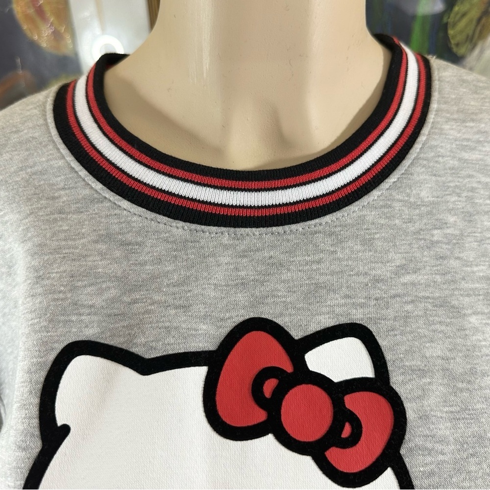 Hello Kitty Women’s Grey Long Sleeve Crew Neck Sweatshirt - Picture 8 of 13